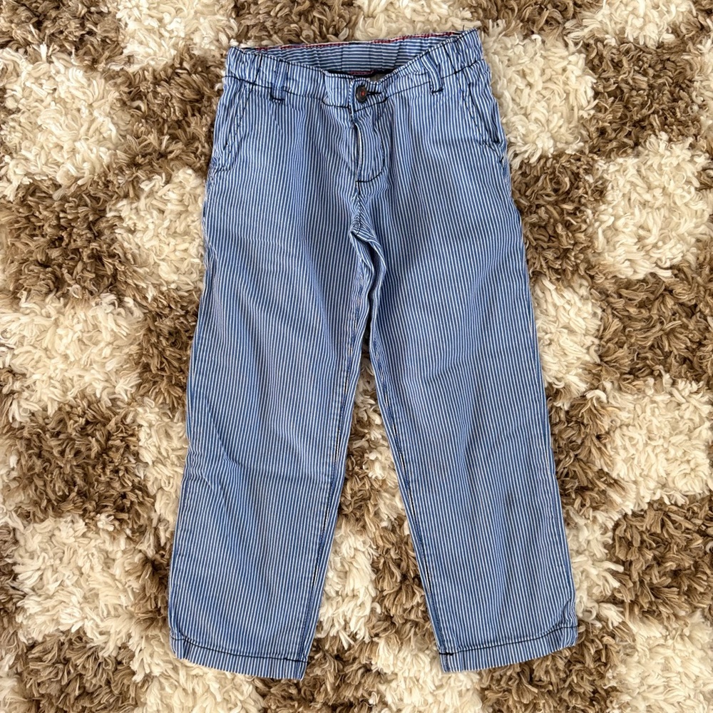 Petit Bateau Blue and White Striped Pants